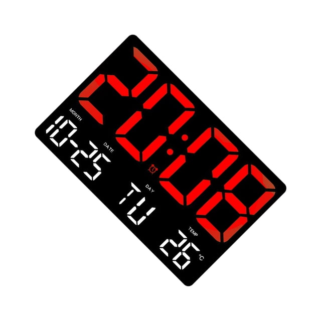Injueey Reloj de doble propósito Pantalla todo en con calendario e información meteorológica Despertador multifuncional Electrodomésticos color rojo dual
