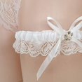 thumbnail image 3 of Liguero de encaje blanco con lazo de strass para mujer y niña JM, 3 of 5