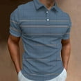 thumbnail image 4 of Fashion Business Stripe Print Polo Shirt Summer Short Sleeve T-Shirt Line Pattern Top Casual Men's Polo Shirt Large Size Clothes, 4 of 5