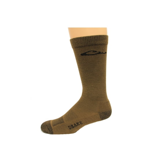 Drake Ultra-Dri Casual Crew Socks, Brown, Lrg (W 9-12 / M 9-13), 1 Pair