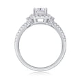 thumbnail image 3 of Exquisite 1 Carat Women's Moissanite Rings Emerald Cut D Color VVS1 925 Sterling Silver Lab Created Diamond Wedding Bands Ideal Choice for Couple Parties Date Travel, 3 of 7
