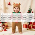 thumbnail image 4 of NOLDARES Newborn Infant Girl Romper Christmas Long Sleeve Baby Jumpsuit Onesie Clothes Hat Fall Winter Outfits,A1133-Brown, 4 of 7