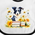 thumbnail image 4 of Inktastic Bookworm Border Collie Girls Baby Bib, 4 of 4