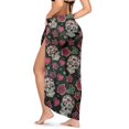 thumbnail image 2 of Uourmeti Sugar Skull Cover ups for Swimwear Women Rose Love Chiffon Scarf Blouse for Swimwear Fashion Bathing Suit Swimsuit Scarf, 2 of 7