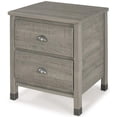 thumbnail image 2 of Home Square Solid Wood 2-Drawer Nightstand in Driftwood Gray - Set of 2, 2 of 4