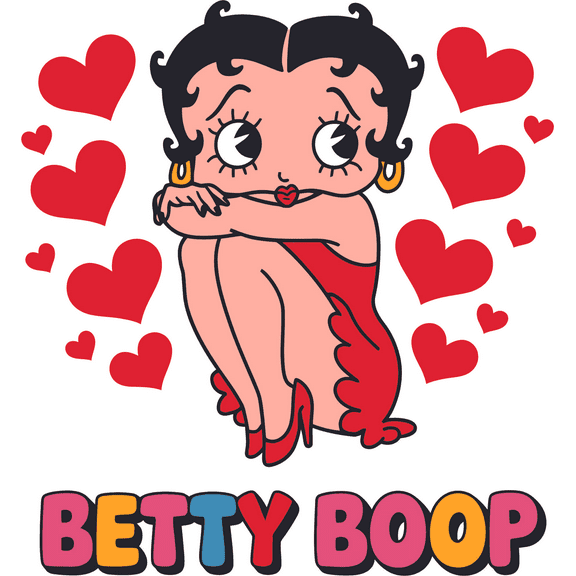 Girls Betty Sweetie Boop-Oop-a- Felex Pudgy You Smell Like Drama Mini Hearts Valentines Holiday Gift Sticker Wall Art Decal Decoration Girls Boys Birthday - Size: 30 In(W) x 30 In(H)
