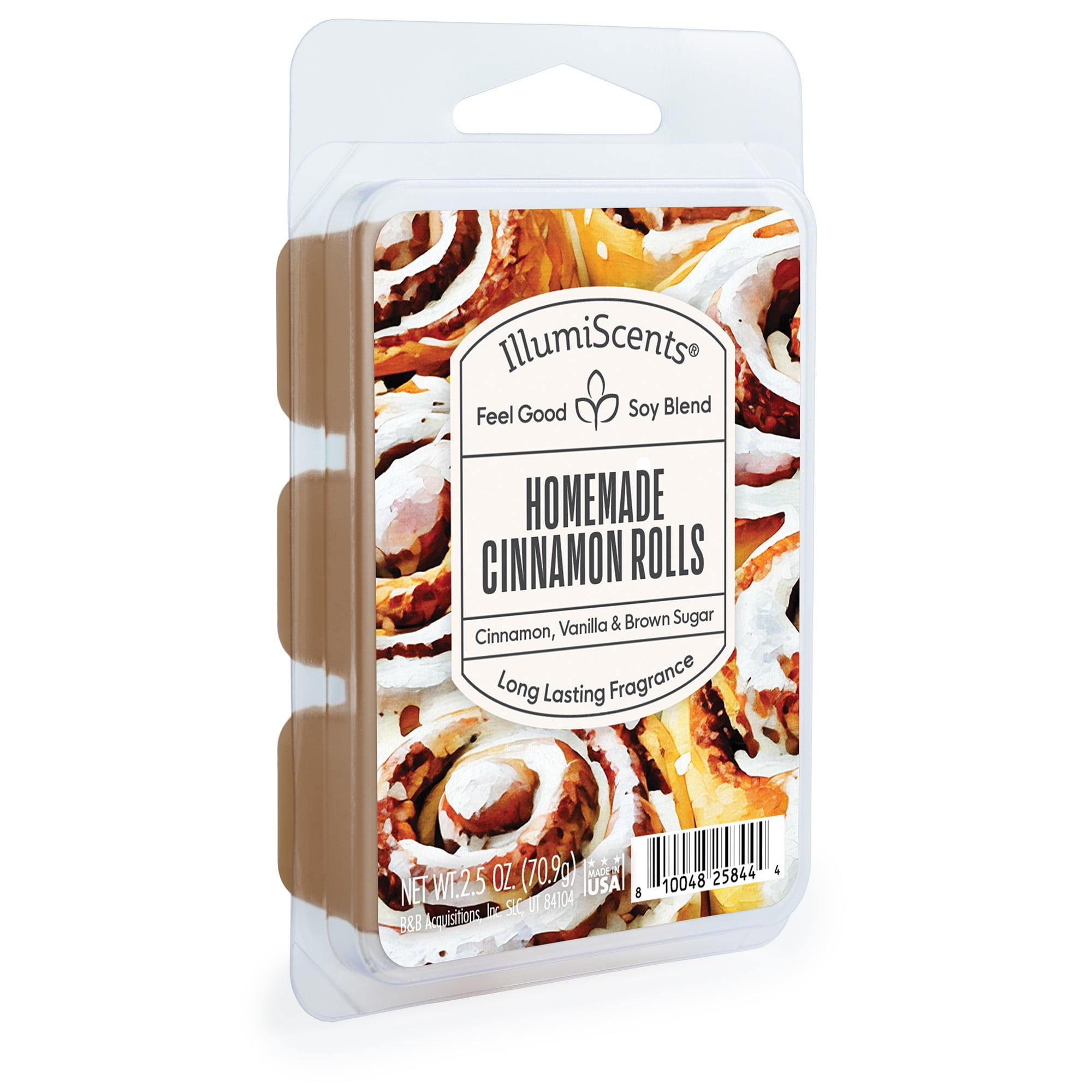 (3 pack) IllumiScents 2.5 oz Soy Blend Wax Melts, Homemade Cinnamon Rolls,  (1-Pack)