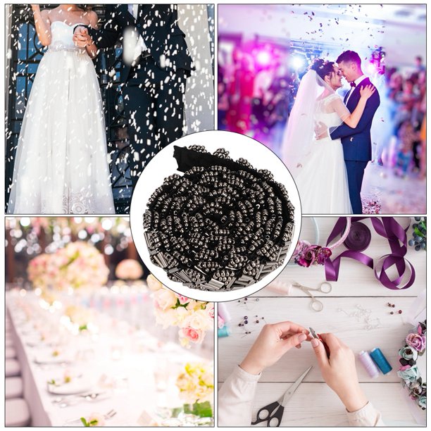 Cinta de cinta de perlas de 1 yarda cinta decorativa con cuentas de perlas cinta de estilo vintage tela bordada apliques de costura artesanía boda vestido de novia ANGGREK Otros