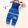 thumbnail image 2 of KIDSCOOL SPACE Baby Denim Overall,Hooded Little Kid Jean Jumper,Blue,3-4 Years, 2 of 5
