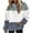 Gray, variant on Women Color Block Hoodies Pullover Casual Thin Sweatshirts with Pockets Loose Fit Long Sleeve Drawstring Design Hoody Sweatshirt Gray XL