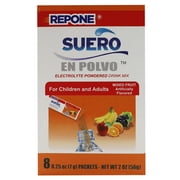 Repone Suero Electrolyte Powder Packets, Fruit Flavor, Hydration for Adults and Children, 1 Box (8 ct)
