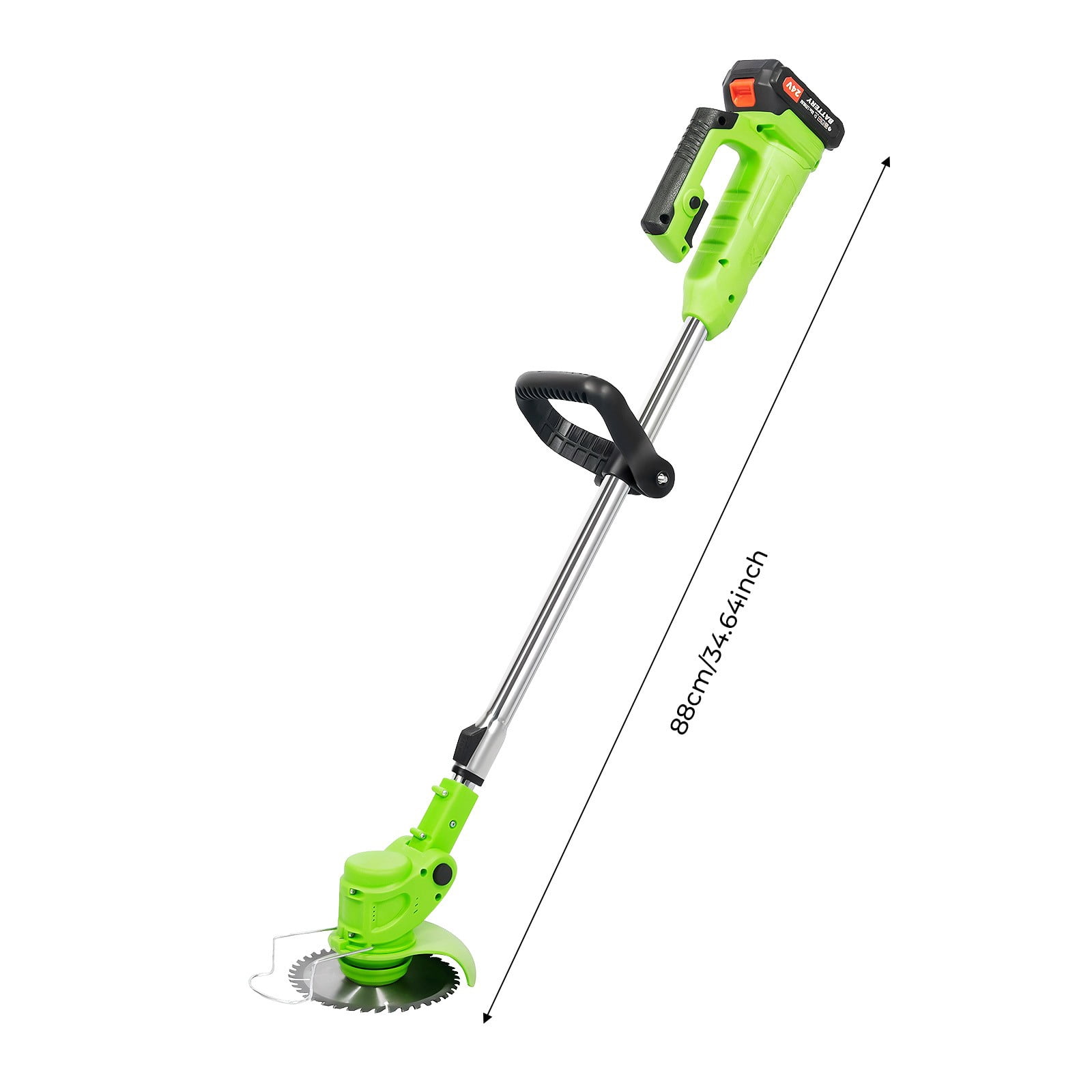 Cordless String Trimmer & Brush Cutter, 24V Battery Powered Electric Lawn Mower with 2 Batteries, 650W High Power Weed Eater, Adjustable Telescopic Rod, 11000RPM Grass Trimmer for Yard & Garden