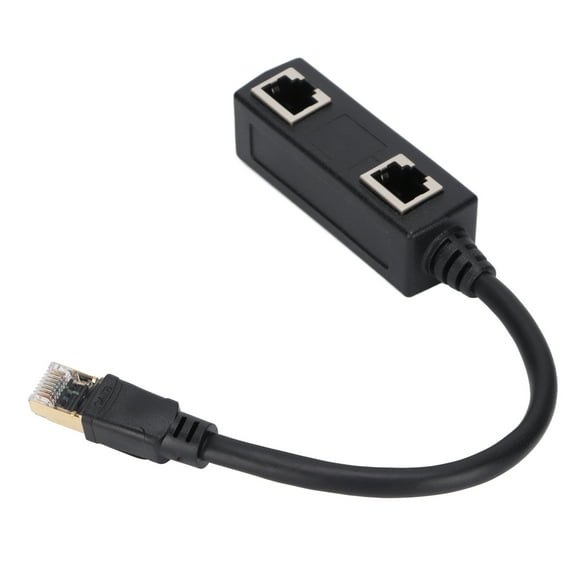 Ethernet Splitter, Ethernet Cable Splitter Long Lasting Black Compact for Offices for Broadband Connections for Homes
