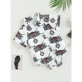 thumbnail image 5 of nvzhuang Western Baby Shirt Romper, Short Sleeve Cow Print Button Up Lapel Bodysuit Newborn Clothes, 5 of 9
