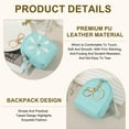 thumbnail image 3 of Uxcell Mini Backpack Keychain for Women, Cute Flower Rhinestone Pendant Bag PU Leather Light Blue, 3 of 7
