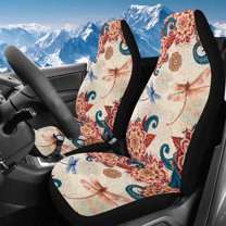 Uorisanigo Car Seat Cover Front for Cars, Easy to Install Mandala Dragonfly Seat Cover Set, Auto Interior Accessories Cushions for Cars, Sedans, Trucks, SUVs, 2 Packs