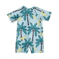thumbnail image 5 of kmaduk Toddler Baby Boy Rashguard Sunsuit One Piece Swimsuit Shark Pattren Jumpsuit Boys Beach Summer Clothes (Green, 18-24 Months), 5 of 6