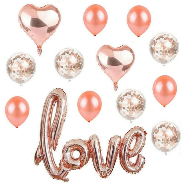 TIMIFIS Ballons « Je t'Aime » et Ensemble de Ballons Cœur Décoration de Fleurs de Mariage Ballons Cœur Rouges pour Décorations de Fête de la Saint-Valentin
