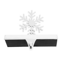 HAMPPLIES 1Piece Mantel Stocking Hanger Silver Iron Hook Shaped for Christmas and Other Holidays Homeowners 4in