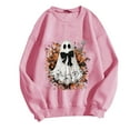thumbnail image 4 of Chandail en Molleton Imprimé Fantôme pour Femmes Chandail Léger et Chaud Blouses Col Rond Manches Longues Ultra Doux Texturé Tenues de Printemps 2025 Chandail Automne Hiver Vêtements, 4 of 4