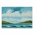 thumbnail image 1 of Sea Cutting Board, Seascape with Waves Islands and Cloudy Blue Sky Tranquil Exotic Shores Cartoon Style, Decorative Tempered Glass Cutting and Serving Board, Small Size, Multicolor, by Ambesonne, 1 of 1