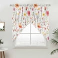 thumbnail image 2 of Swag Valance Curtains for Windows, Flower Light Filtering Kitchen Curtains with Rod Pocket, Eucalyptus Plant Garden Red Floral Watercolor Window Treatment Valances for Living Room, 28x36 - 2 PCS, 2 of 9