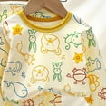 thumbnail image 5 of 4-5 Years Girls Long Sleeve Pajama Set Baby Girl Clothes Toddler Girl Outfit Ruffle Sleeve Shirt Pant Set Fall Winter Clothing for Girl,Yellow, 5 of 5
