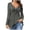 a-Grey12228, variant on Womens Solid Black V Neck Long Sleeve Blouse Front Twist Detail Ruched Bust Loose Fit Flowy Hem Top For Casual Daily Wear Black XL