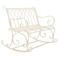 thumbnail image 3 of Safavieh Ressi Adult Metal Rocking Outdoor Benches White, 3 of 9