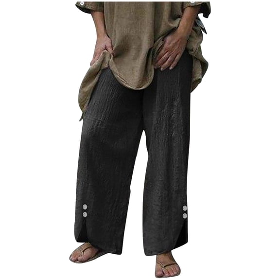 Lmnyox Fashion Wide Leg Pants for Women Elastic Waist Drawstring Lounge Pants with Pocket Summer Flowy Palazzo Pants