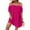 Hot Pink #44, variant on WULMLEO Women's Plus Size Dresses Off Shoulder Short Sleeve Short Dresses Causal Loose Tunic Summer Dress Purple 5XL