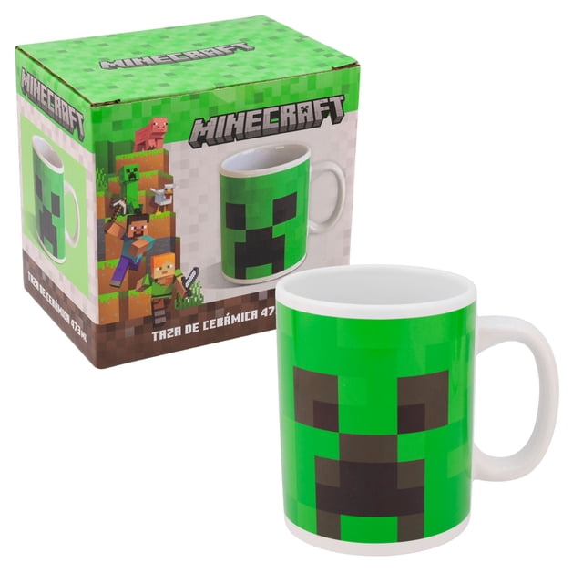 Taza de cerámica Ambient 21 Minecraft Creeper 473 ml con caja de regalo