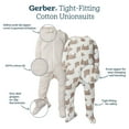 thumbnail image 2 of Gerber Baby & Toddler Neutral Snug Fit Footed Cotton Pajamas, 2-Pack, 0/3 Months - 5T, 2 of 7