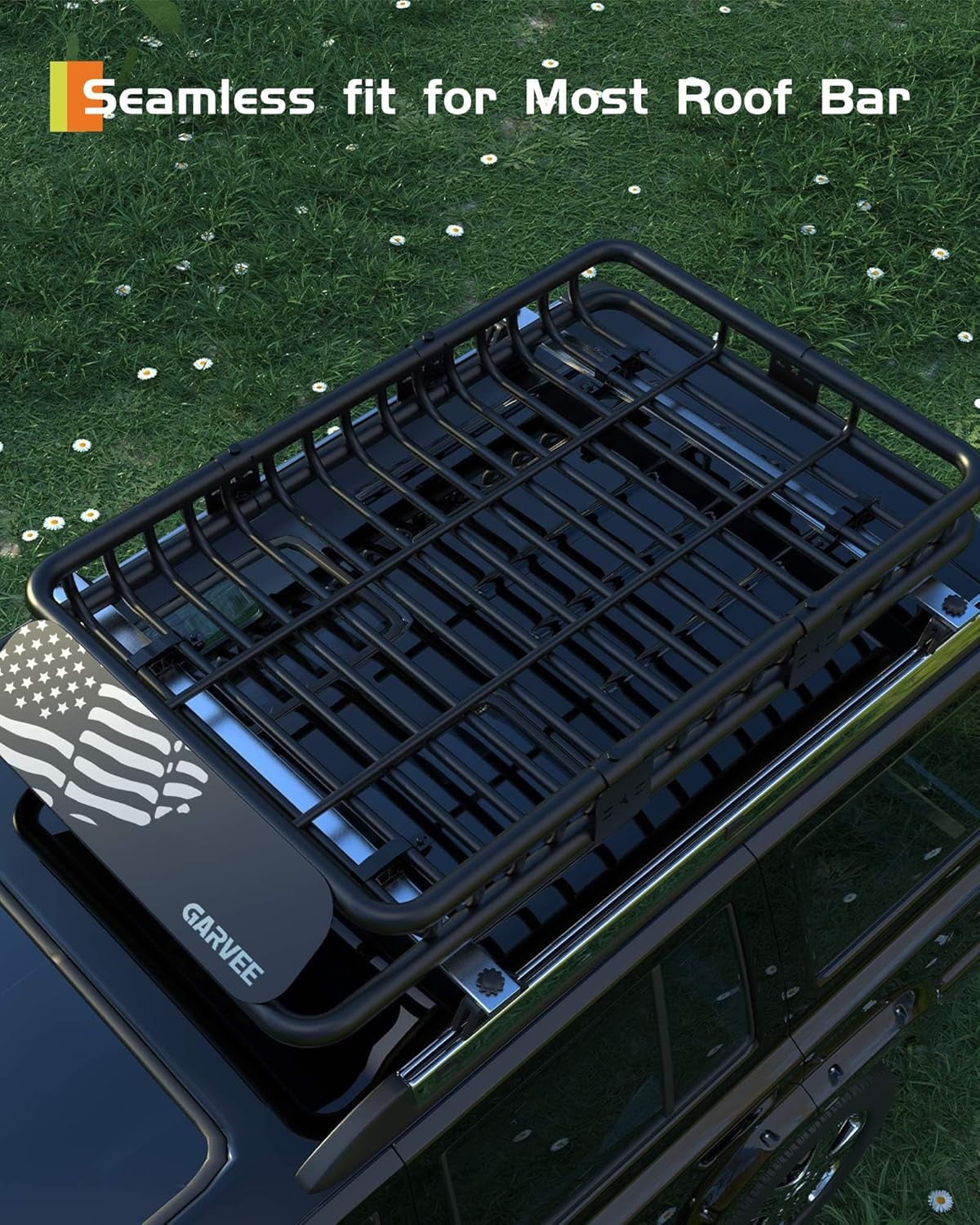 GARVEE Roof Rack Cargo Basket,51"x36"x5" Universal Rooftop Cargo Carrier Basket with Luggage Bag for Suvs,Trucks,Vehicles