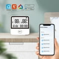 thumbnail image 1 of COFEST Smart WiFi Temperature and Humidity Detector Temperature and Humidity Sensor Smart Linkage Alarm Phone APP Remote Monitoring with Time and Date White, 1 of 9