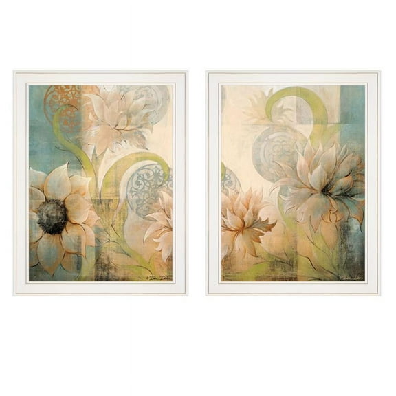 Meandering Flowers I and II 2-Piece Vignette by Dee Dee Wood Multi-Color