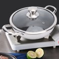 thumbnail image 1 of Frying Pan, Stainless Steel Frying Pans, Dishwasher Safe Frying Pan, Induction Cooker,  Gas Frying Pan with Lid, 1 of 7