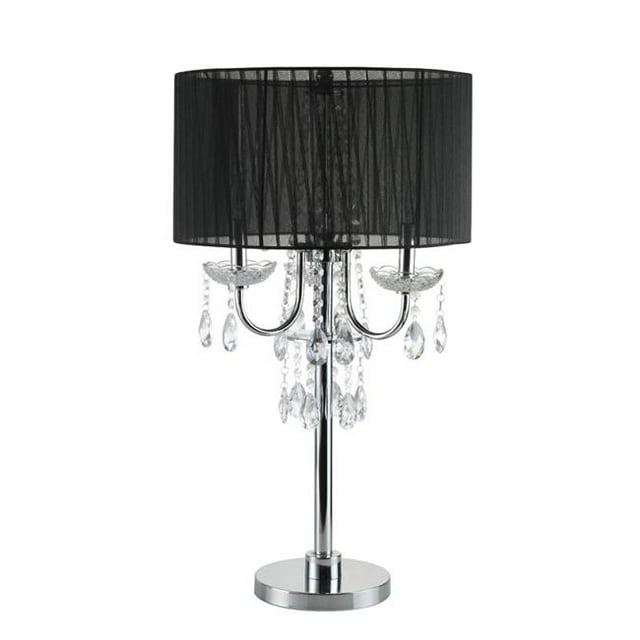 Q-Max 6733T-BK Crystal Inspired Touch 29.5 in. Acrylic Table Lamp - Black