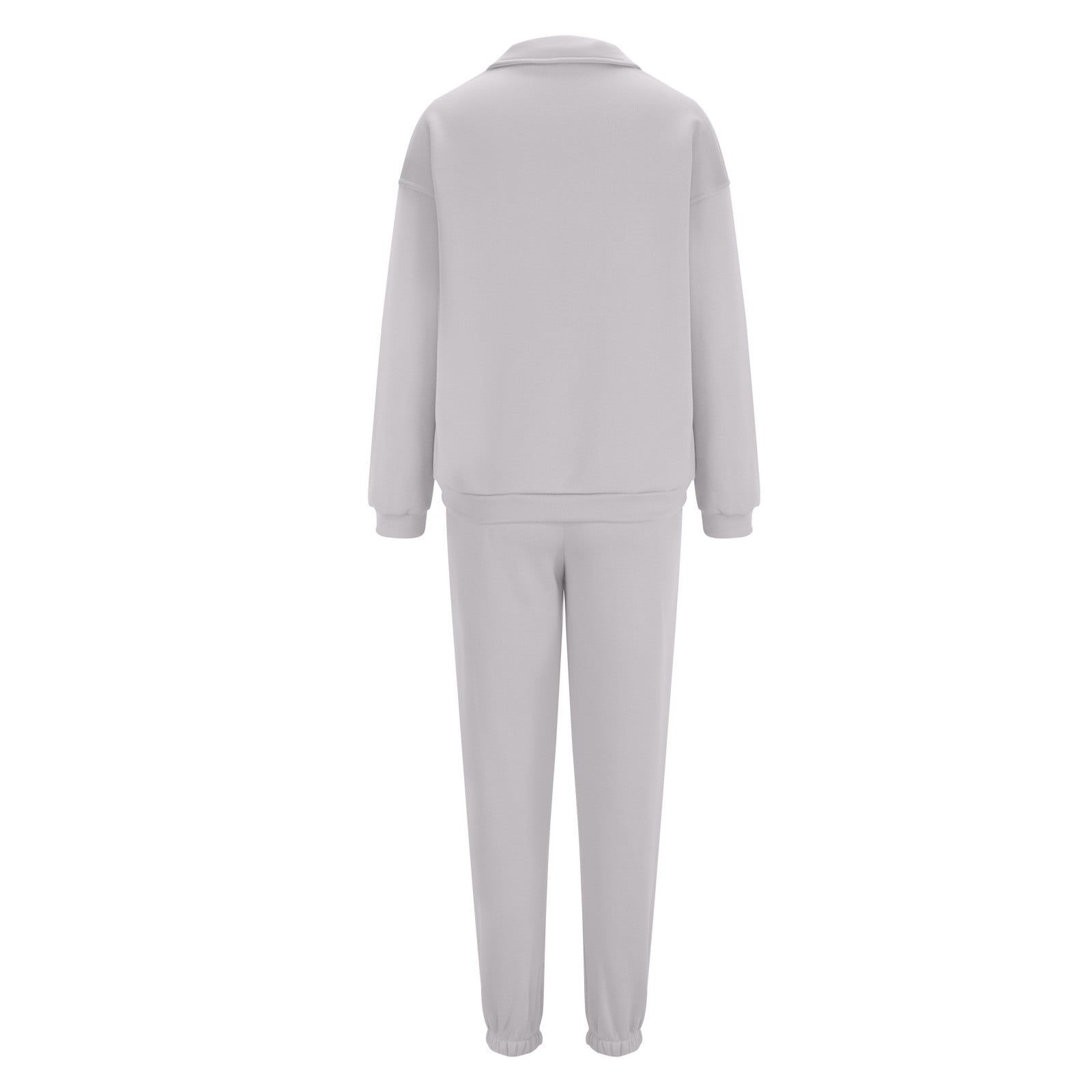 QATAINLAV Womens 2 Piece Outfits Long Sleeve Sweatsuits Sets Solid Casual Half Zip Sweatshirts and Joggers Sweatpants Fall Clothes Ofertas en Walmart Gray XL