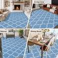thumbnail image 5 of Rectangle Area Rugs 5 x 8 Ft, Blue Morocco Non-Slip Residential Carpet, Moroccan Abstract Geometric Quatrefoil Plaid Indoor Crawling Mats Runner Rugs for Living Room/Dining Room/Bedroom, 5 of 8