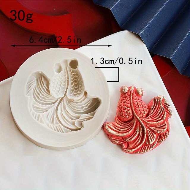 3D Silicone Lucky Carp Goldfish Candy Mold - Perfect for Baking, Decorating, and Kitchen Accessories!