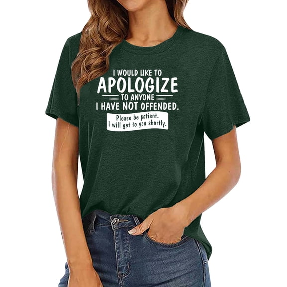 Women's Tops T-Shirts Graphic Letter Print Loose Fit Short Sleeve Crewneck Boho Shirts