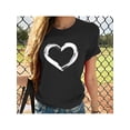thumbnail image 1 of asdoklhq Tops de talla grande para mujer, camiseta de manga corta con estampado de San Valentín para mujer, tops gráficos novedosos, 1 of 7