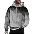 thumbnail image 2 of Sudadera con capucha para hombre, estilo casual, con cuello redondo, estampado, manga larga, blusa de poliéster, 2 of 5