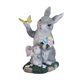 thumbnail image 5 of Estatua de conejo de jardín con luz solar, escultura de resina, adorno, regalo único para exteriores. Gris blanco, 5 of 8