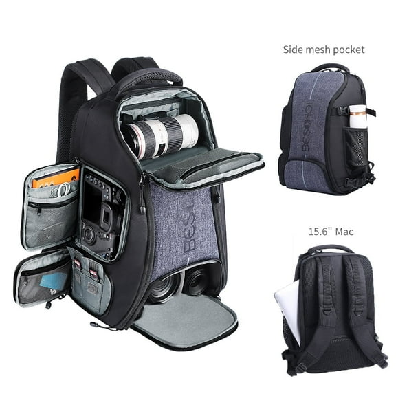 Beschoi Camera Bag, Waterproof Camera Backpack 26L Large Capacity for DSLR/SLR Lens Tripod Laptop,Professional Photography Bags