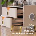 thumbnail image 3 of KPIBEST Smart Double Drawer Nightstand with Touch LED Light Tempered Glass Panel Wireless Charging Station, 3 of 13