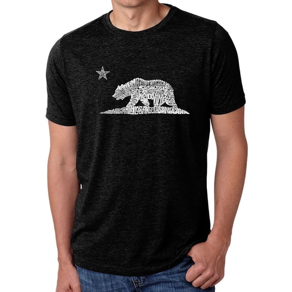 LA Pop Art Men's Premium Blend Word Art T-shirt - California Bear