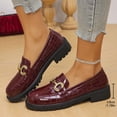 thumbnail image 5 of Miluxas Women's Chunky Platform Loafers with Chain or Buckle Patent Leather Black Penny Loafers Fashion office Shoes School Dress Shoes Comfort Slip-on Wine 8.5(42), 5 of 9