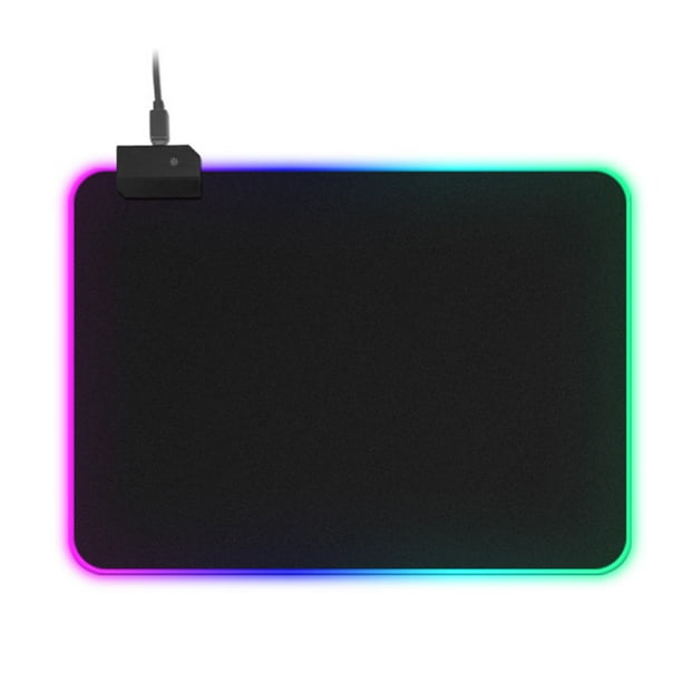 Alfombrilla de ratón LED RGB Alfombrilla de ratón colorida luminosa Alfombrilla de ratón antideslizante para juegos para ordenador portátil Escritorio Vogacara EL001145-00